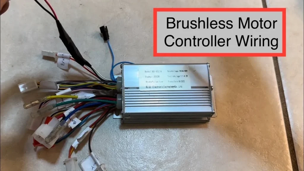 Brushless e-bike hub motor controller wiring diagram MQ-XCL16 36v/48v 350W tutorial explained BLDC